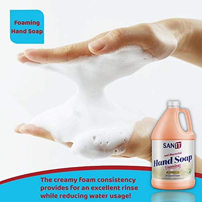 Sanit Ƒ ANTIBACTERIAL FOAMING HAND SOAP REFILL - ADVANCED FORMULA WITH ALOE VERA AND MOISTURIZERS - ALL-NATURAL MOISTURIZING HAND WASH - MADE IN USA, ORIGINAL GOLD, 1 GALLON - Image 5